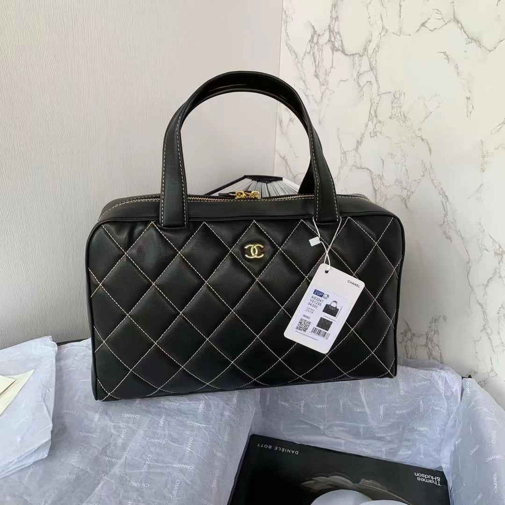 Chanel AS3047 Bowling Bag Lambskin Black