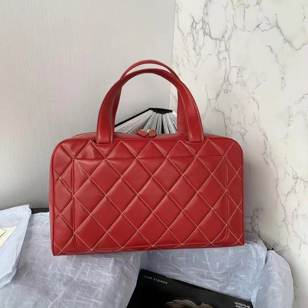 Chanel AS3047 Bowling Bag Lambskin Red