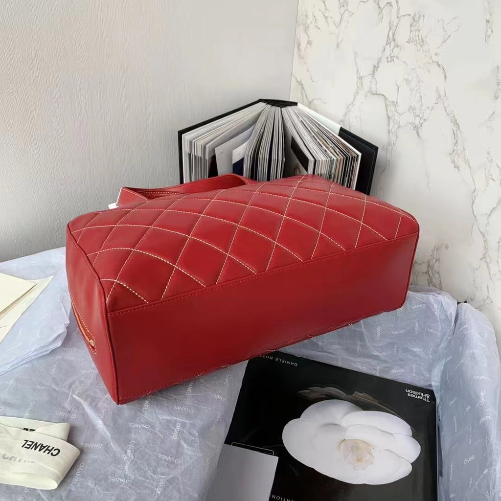 Chanel AS3047 Bowling Bag Lambskin Red