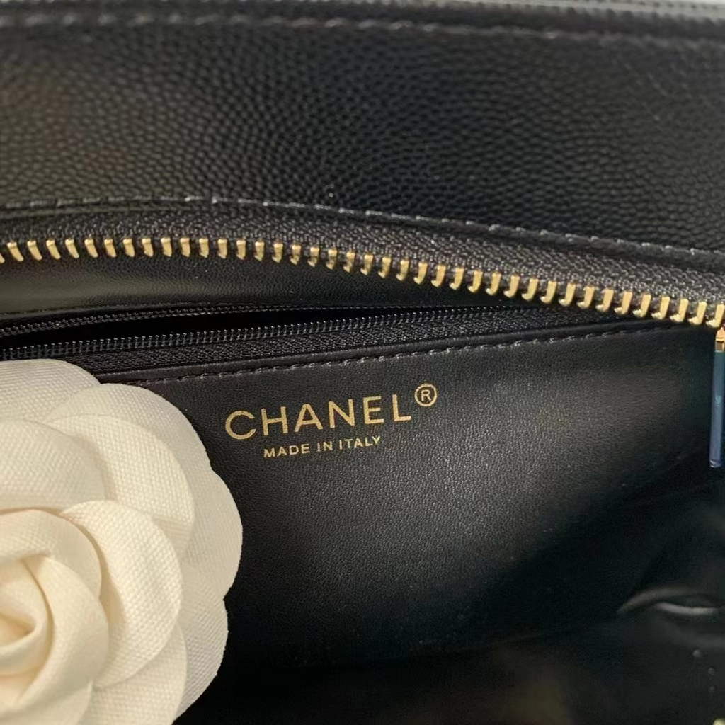 Chanel AS3048 Large Shopping Bag Calfskin In Black