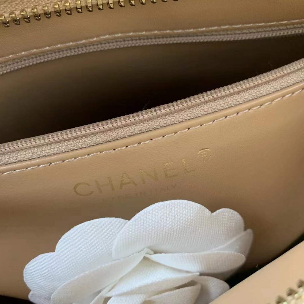 Chanel AS3048 Large Shopping Bag Calfskin In Dark Beige