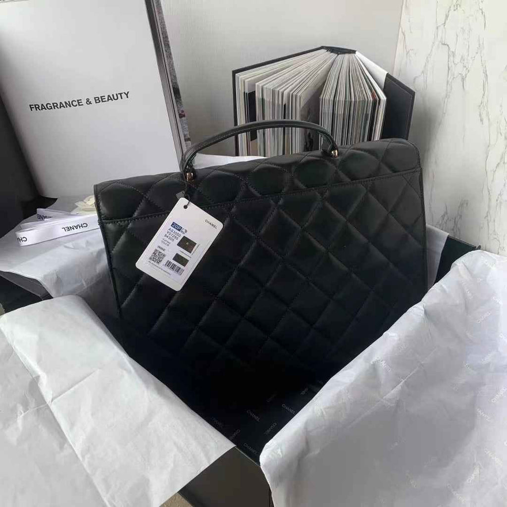 Chanel AS3050 Satchel Grained Lambskin Black