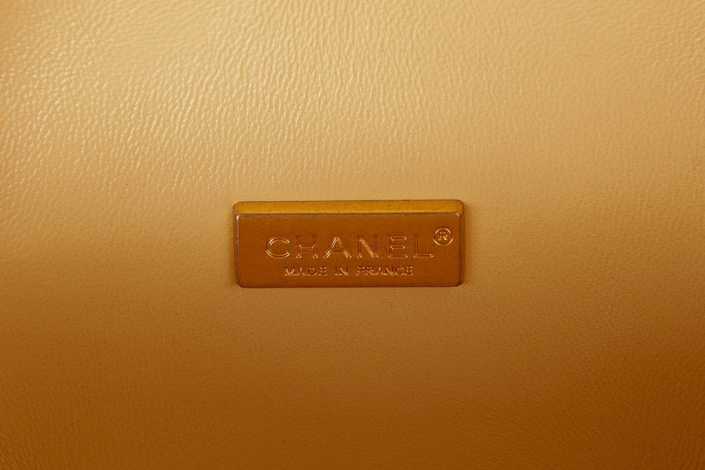 Chanel AS3066 Small Vanity Case Lambskin gold-tone metal Apricot
