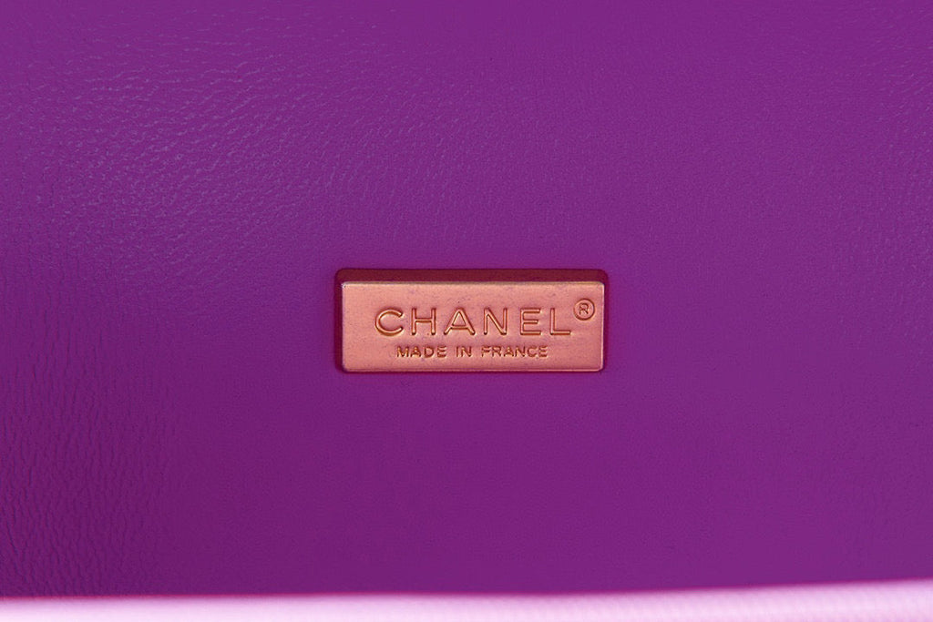 Chanel AS3066 Small Vanity Case Lambskin gold-tone metal Purple