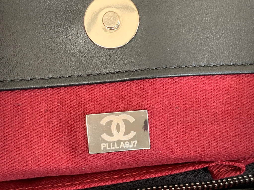 Chanel AS3129 Maxi Shopping Tote Bag Calfskin In Black Silver