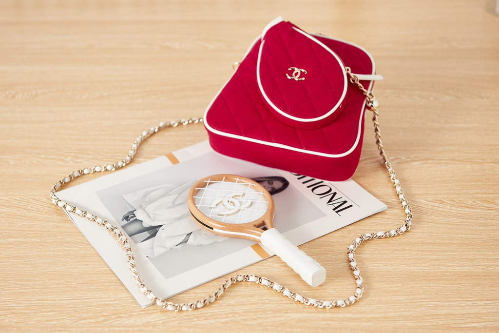 Chanel AS3150 tennis racket crossbody bag Red