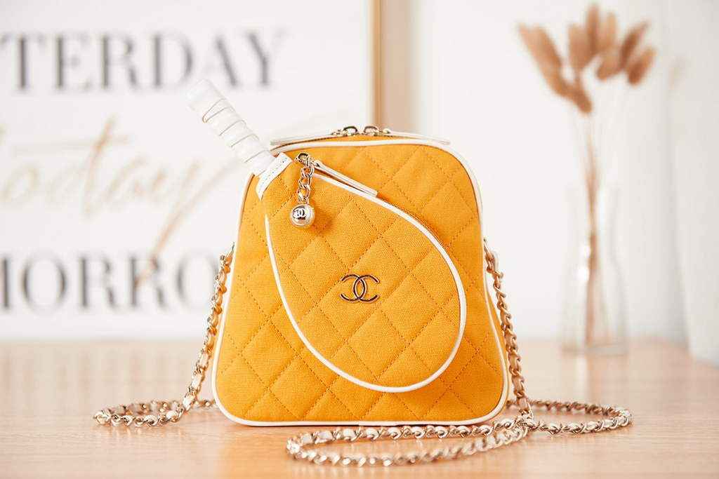 Chanel AS3150 tennis racket crossbody bag Yellow