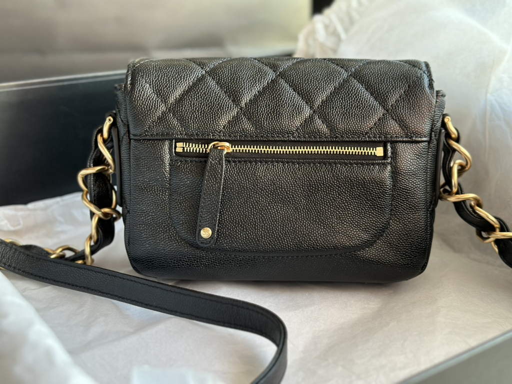 Chanel AS3181 Mini Flap Bag Grained calfskin Black