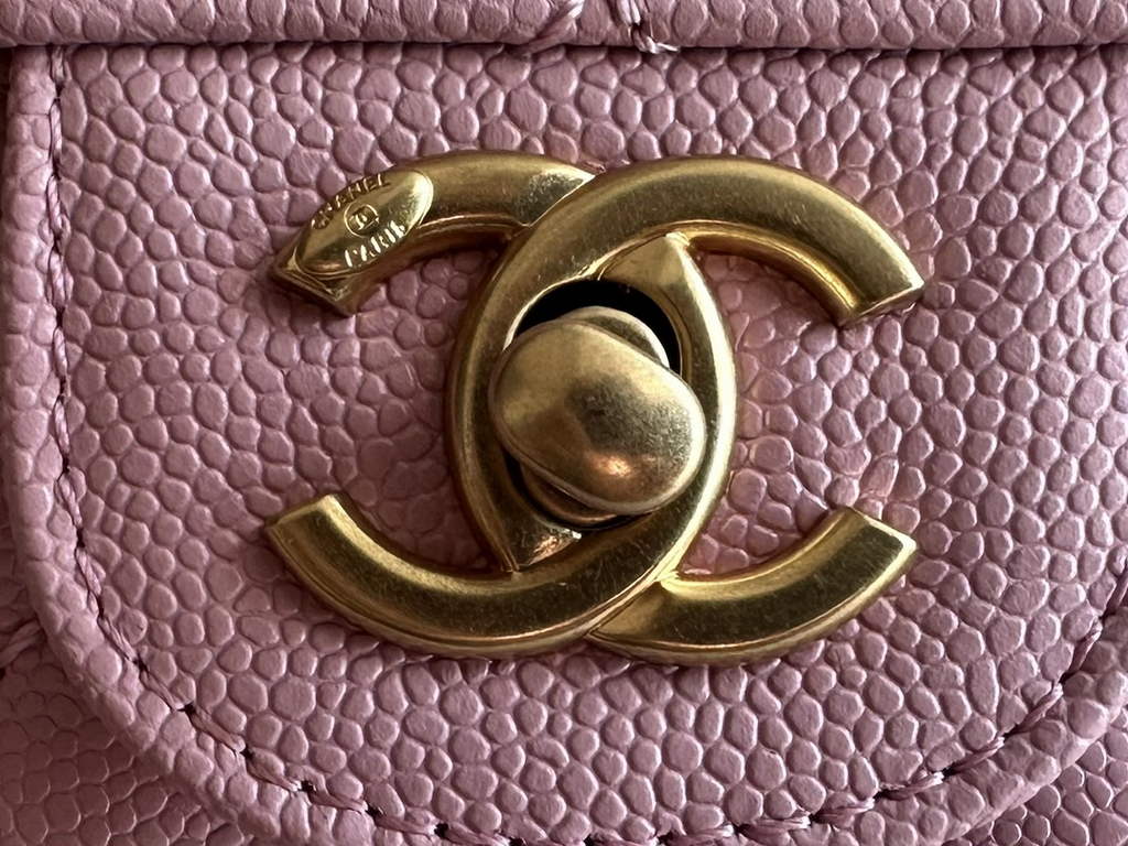 Chanel AS3181 Mini Flap Bag Grained calfskin Pink