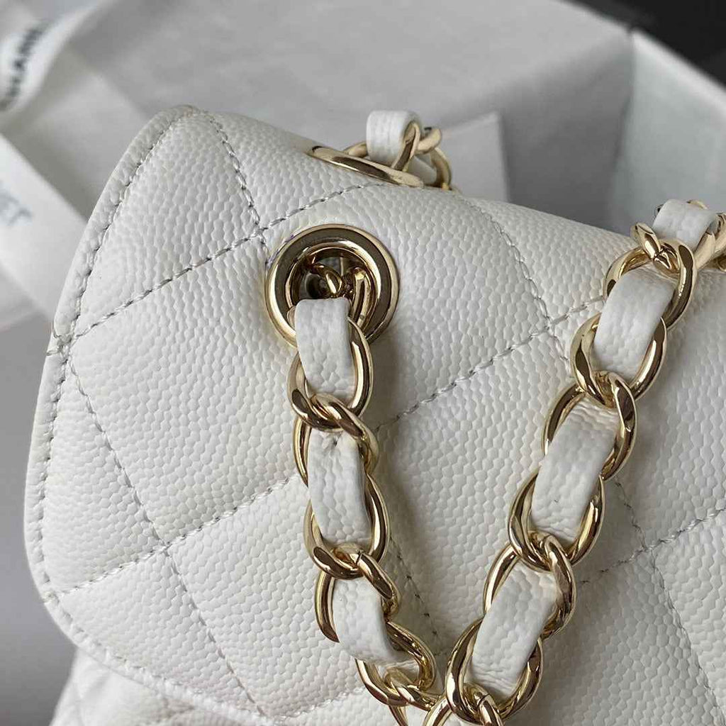 Chanel AS3200 Backpack Calfskin White Gold
