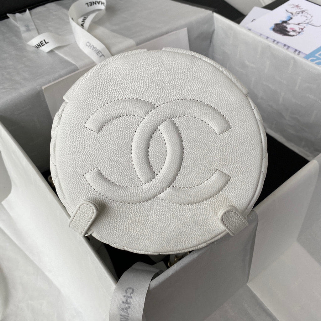 Chanel AS3200 Backpack Calfskin White Gold