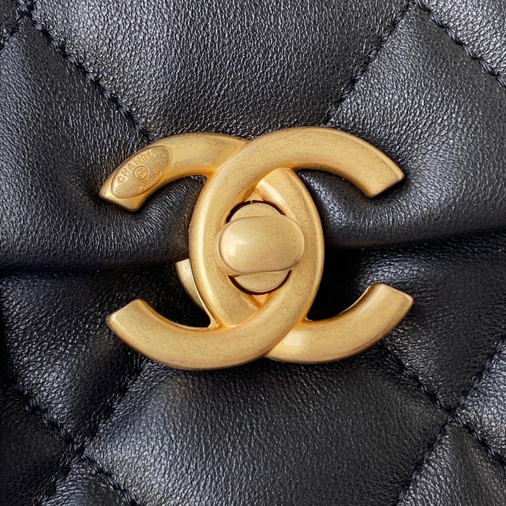 Chanel AS3205 Mini Flap Bag Lambskin Gold-Tone Metal Black