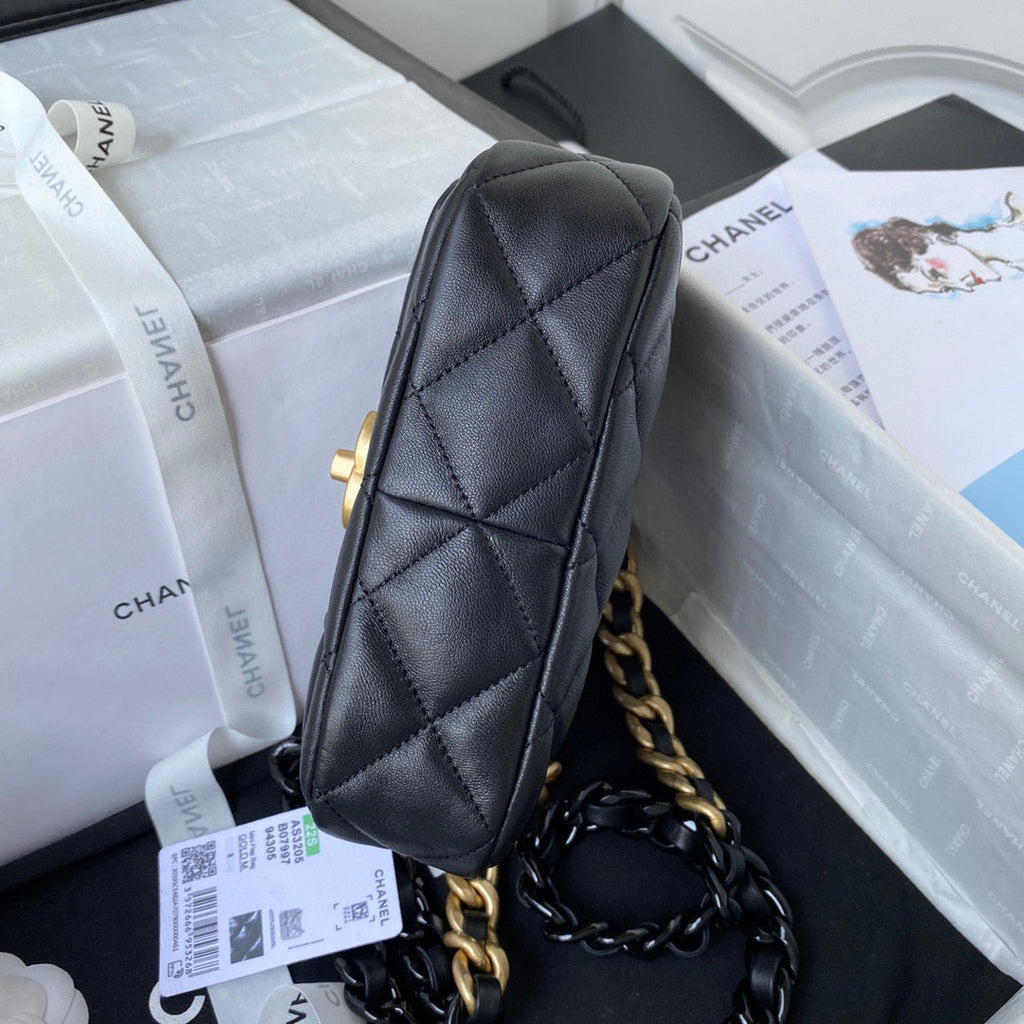 Chanel AS3205 Mini Flap Bag Lambskin Gold-Tone Metal Black