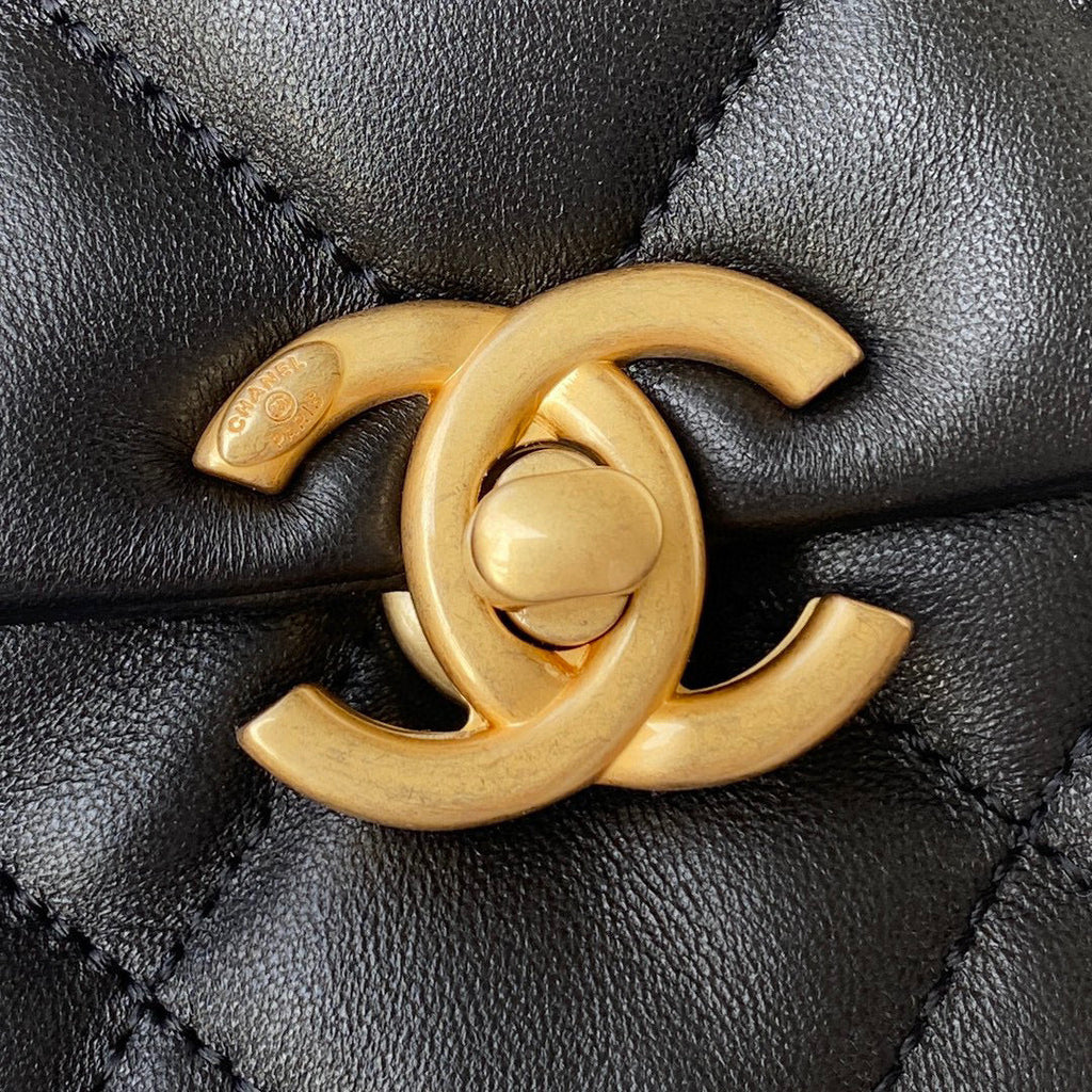 Chanel AS3206 Small Flap Bag Lambskin Gold-Tone Metal Black