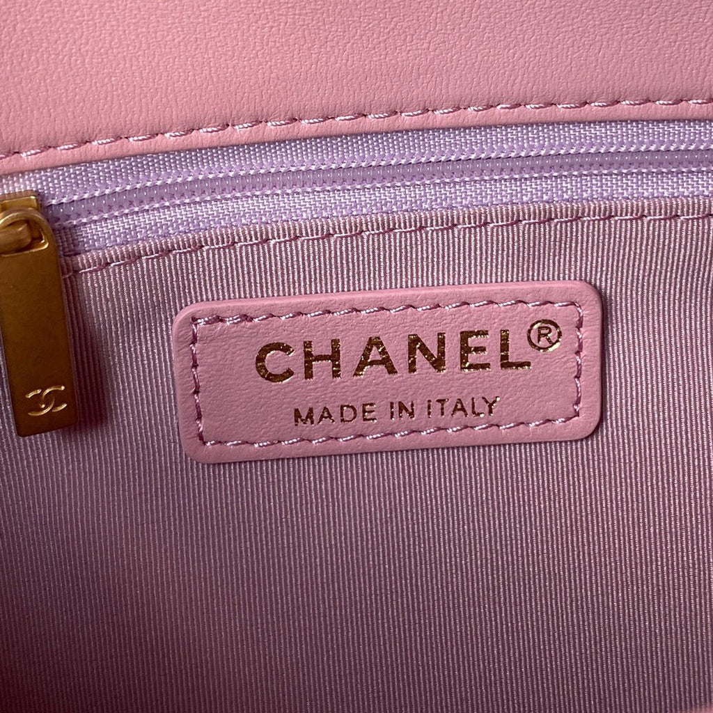 Chanel AS3206 Small Flap Bag Lambskin Gold-Tone Metal Pink