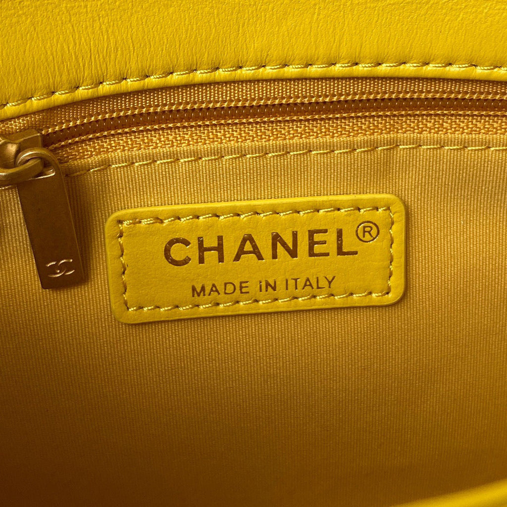 Chanel AS3206 Small Flap Bag Lambskin Gold-Tone Metal Yellow