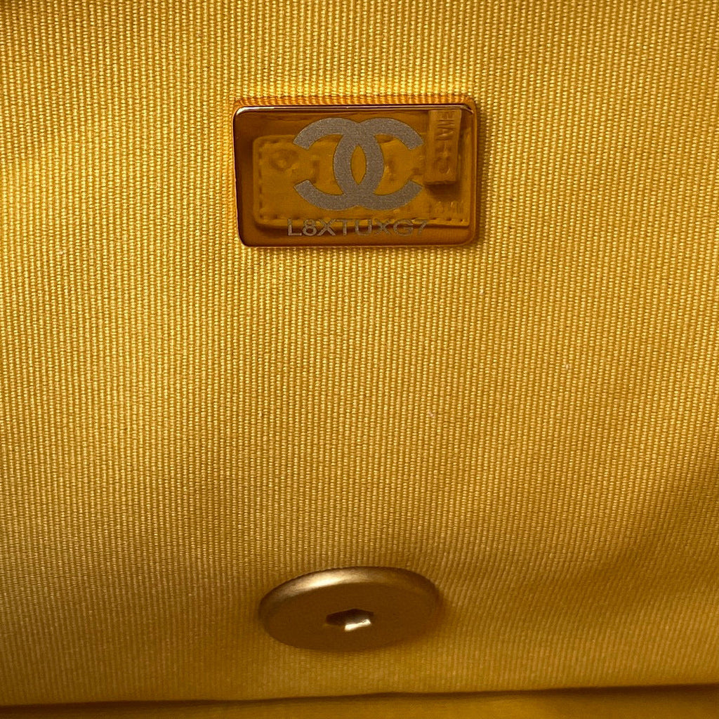 Chanel AS3206 Small Flap Bag Lambskin Gold-Tone Metal Yellow