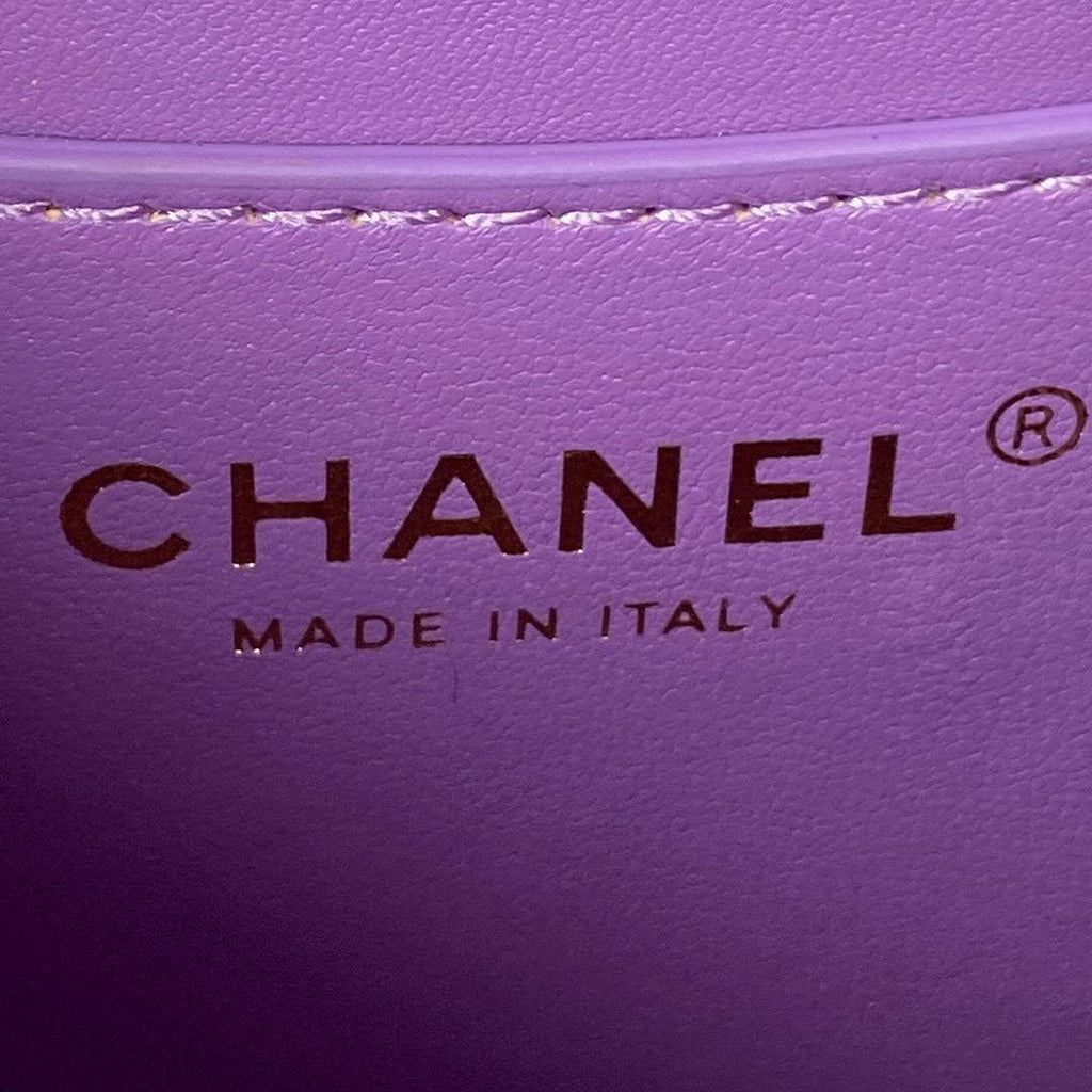 Chanel AS3210 Small Vanity Case Lambskin gold-tone Purple
