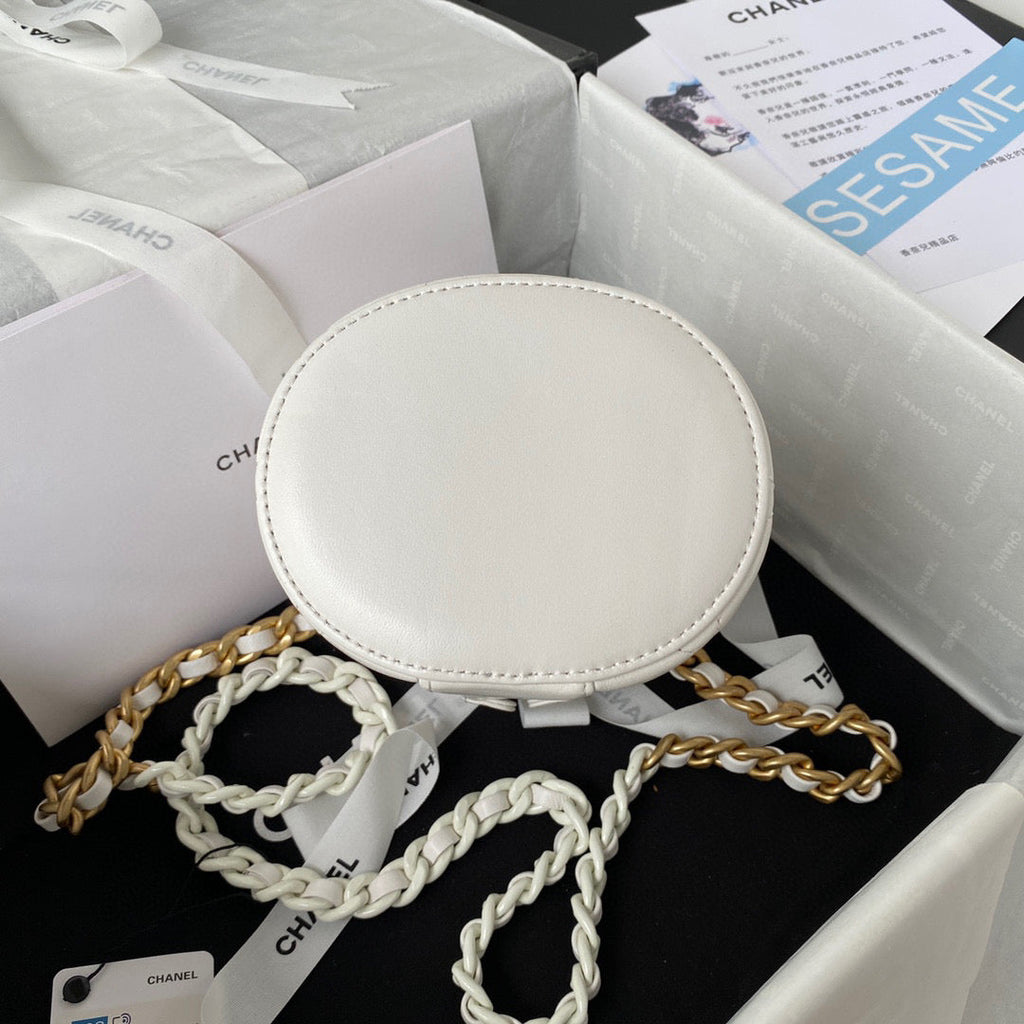 Chanel AS3210 Small Vanity Case Lambskin gold-tone White