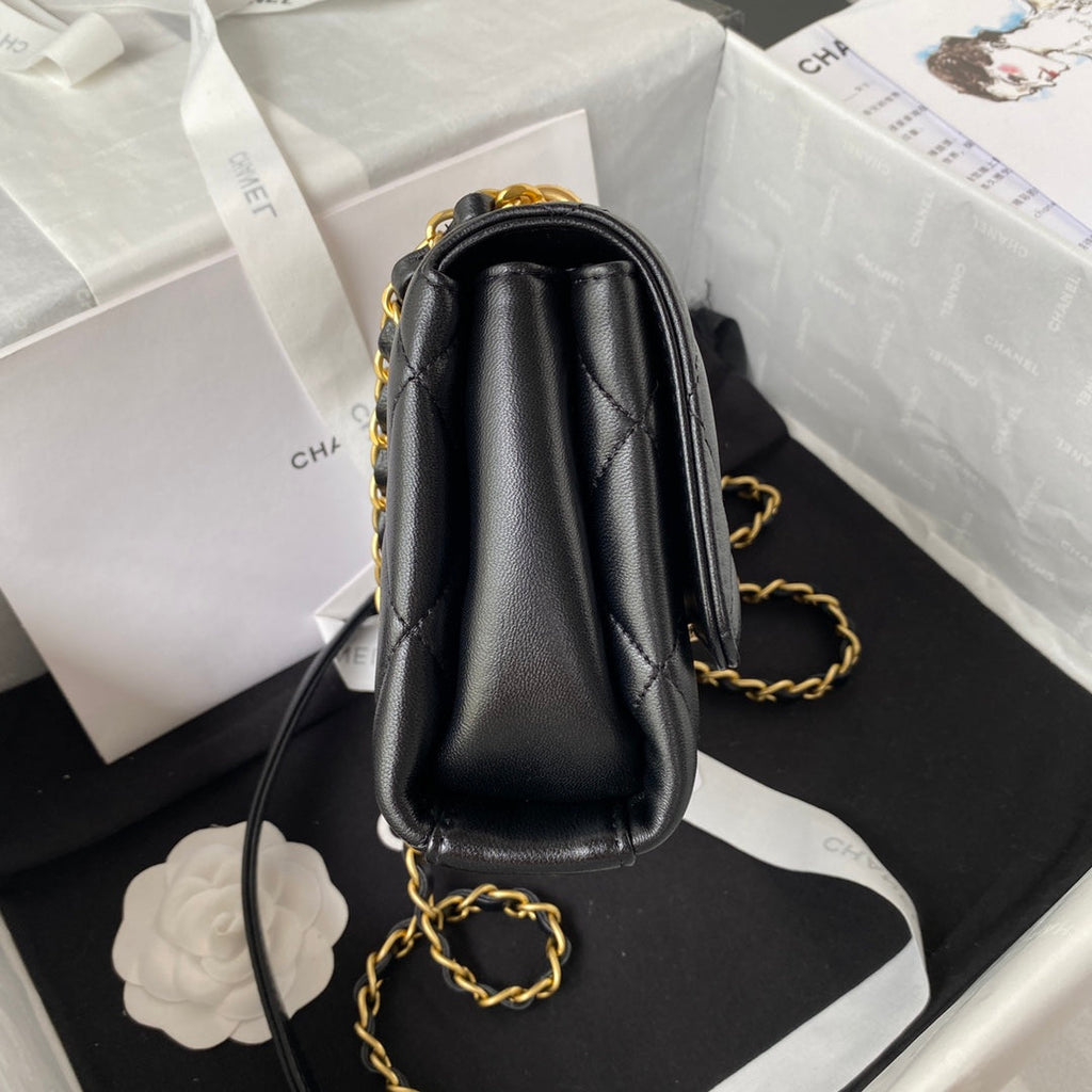Chanel AS3239 Mini Flap Bag Lambskin Black