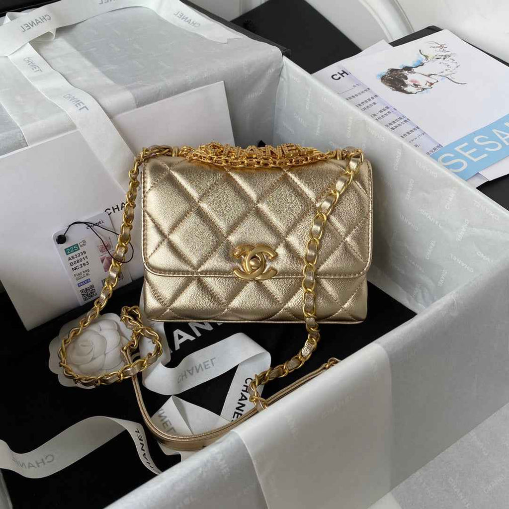 Chanel AS3239 Mini Flap Bag Lambskin gold