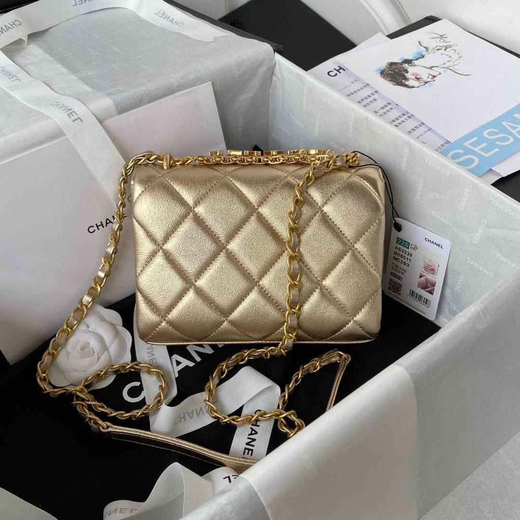 Chanel AS3239 Mini Flap Bag Lambskin gold