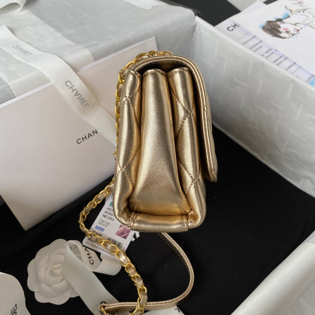 Chanel AS3239 Mini Flap Bag Lambskin gold