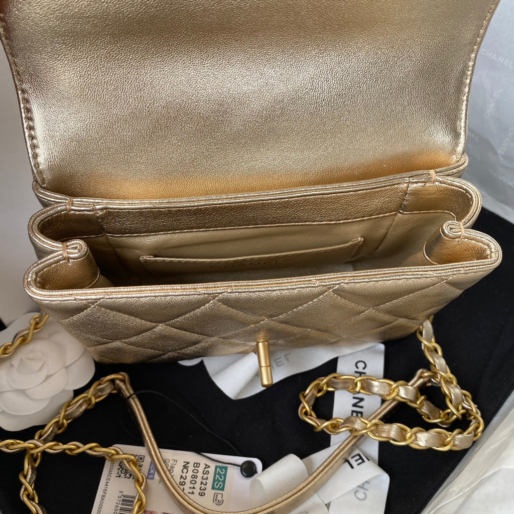 Chanel AS3239 Mini Flap Bag Lambskin gold