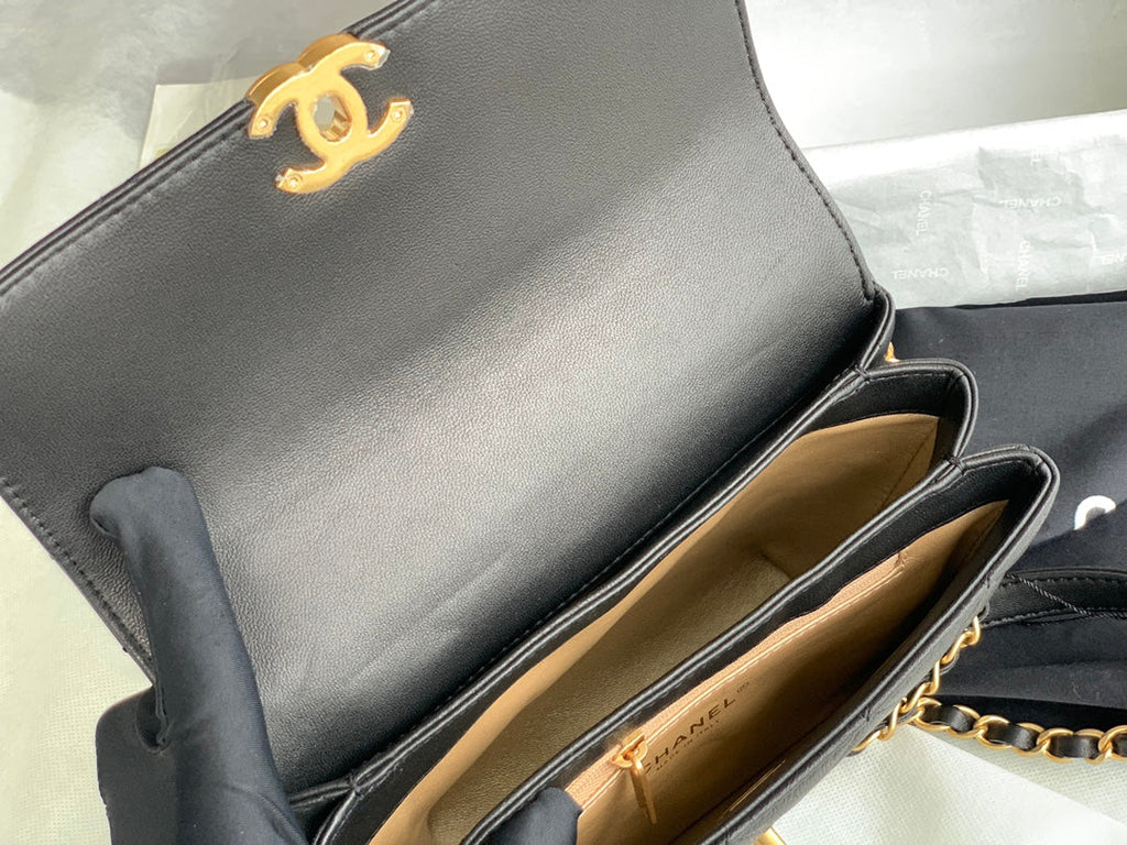 Chanel AS3240 Small Flap Bag Lambskin Black