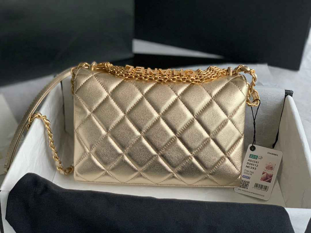 Chanel AS3241 Small Flap Bag Lambskin Gold