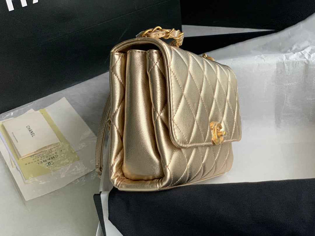 Chanel AS3241 Small Flap Bag Lambskin Gold