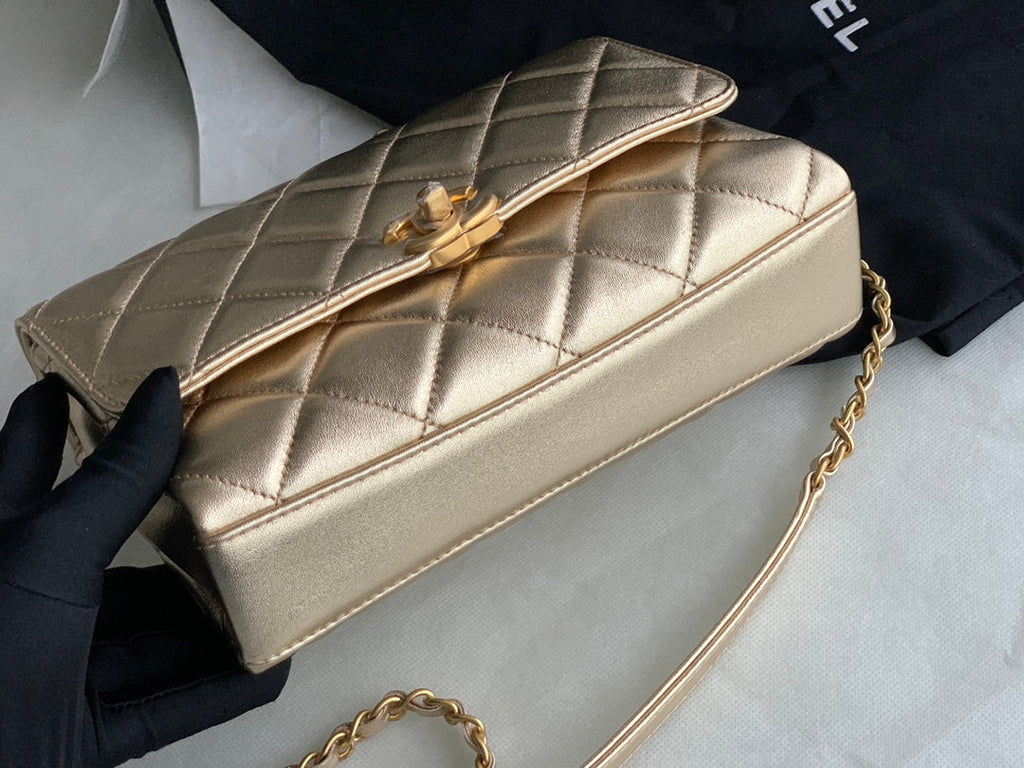 Chanel AS3241 Small Flap Bag Lambskin Gold
