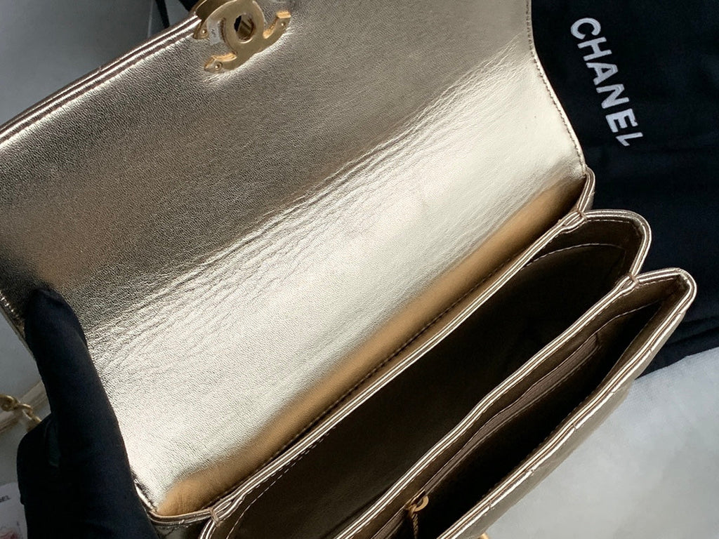 Chanel AS3241 Small Flap Bag Lambskin Gold