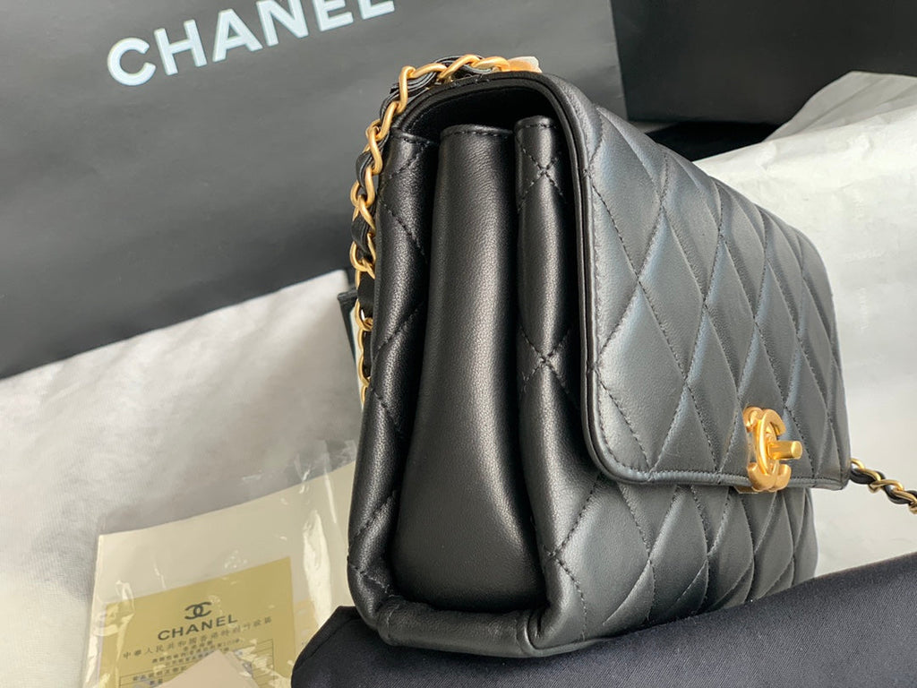 Chanel AS3241 Small Flap Bag Lambskin Black