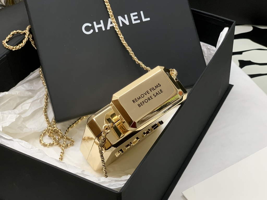 Chanel AS3264 Evening Bag Metal Gold