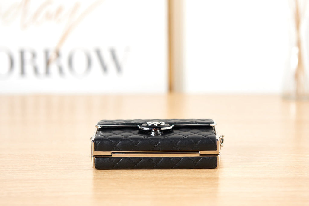 Chanel AS3308 Small Evening Bag Lambskin black silver