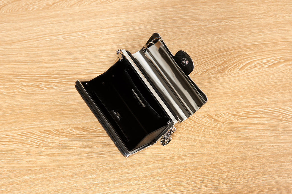 Chanel AS3308 Small Evening Bag Lambskin black silver