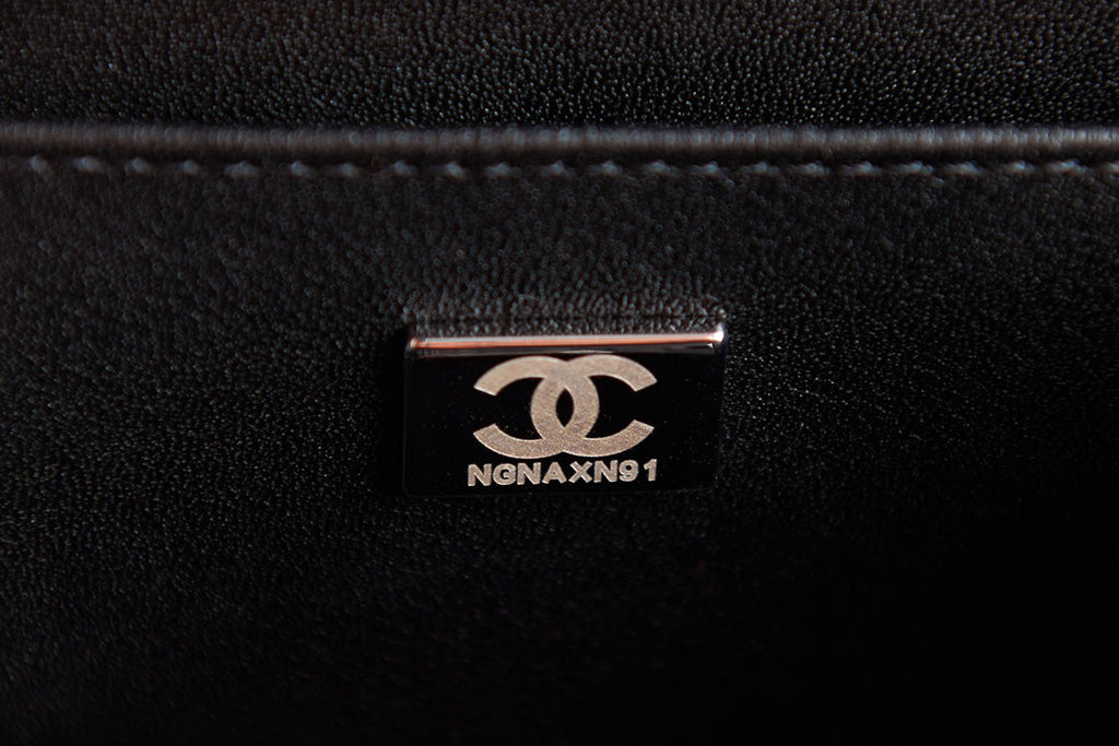 Chanel AS3308 Small Evening Bag Lambskin black silver