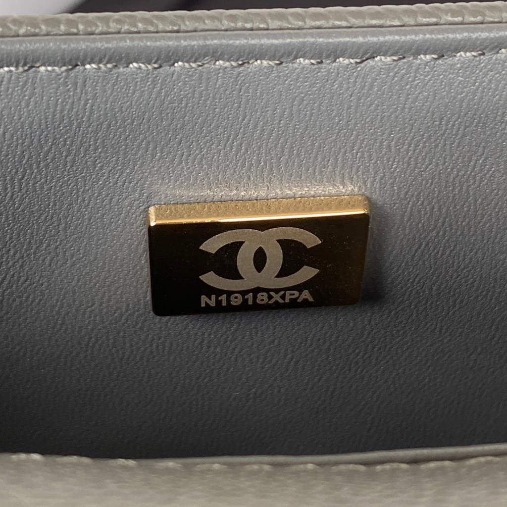 Chanel AS3315 Mini BOY Messenger Bag Calfskin Gray