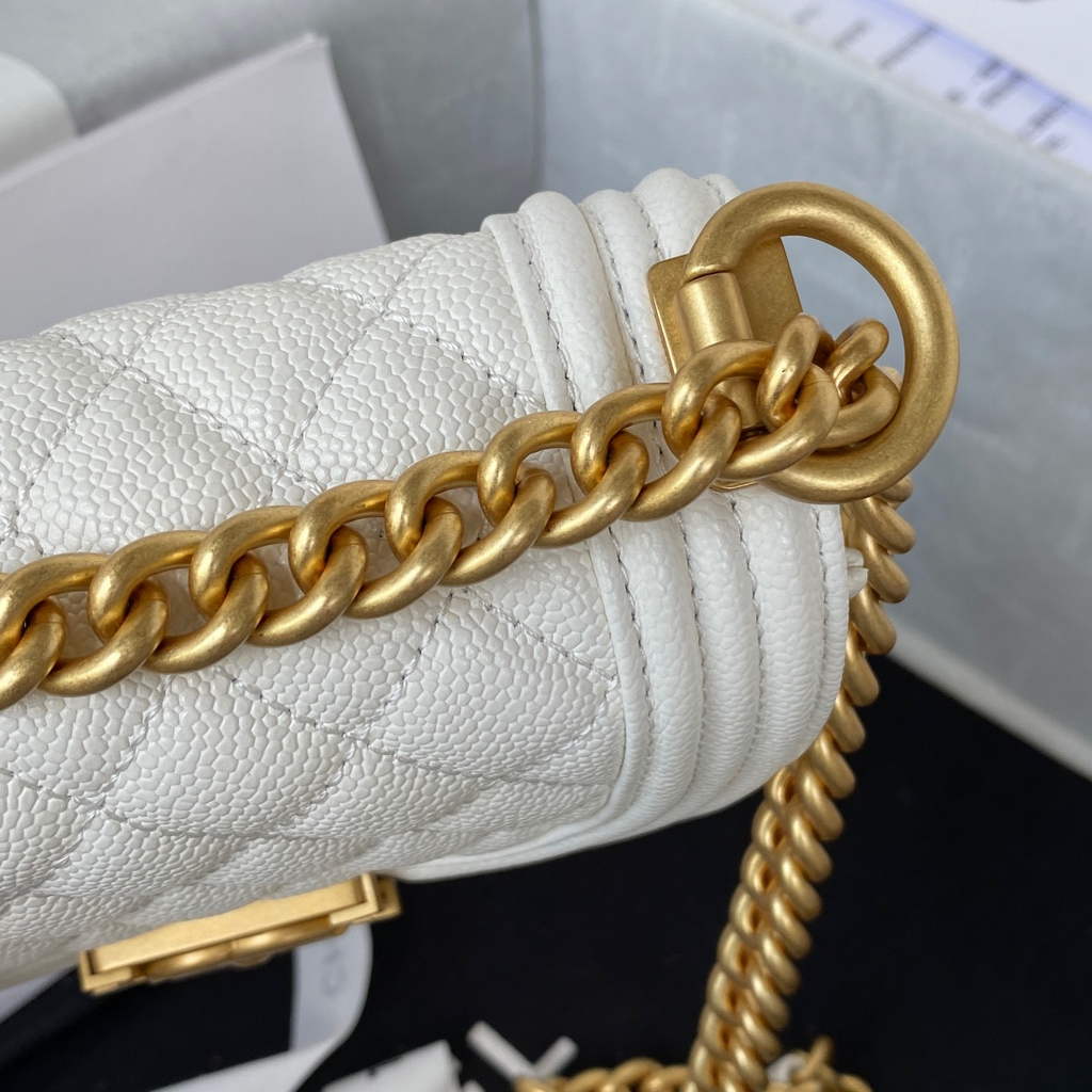 Chanel AS3315 Mini BOY Messenger Bag Calfskin White