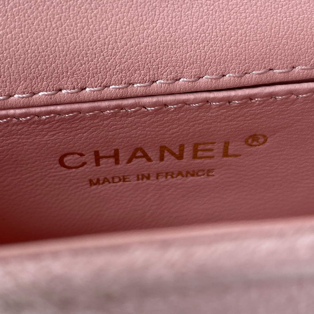 Chanel AS3315 Mini BOY Messenger Bag Shearling Lambskin Pink