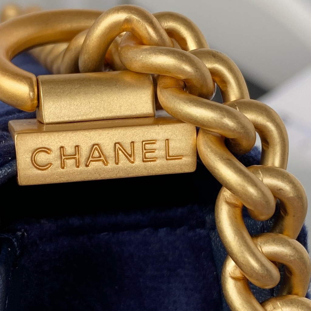 Chanel AS3315 Mini BOY Messenger Bag Shearling Lambskin Navy Blue