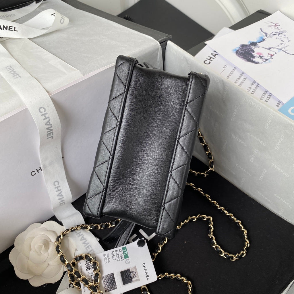 Chanel AS3344 Small Vanity Case Calfskin Black