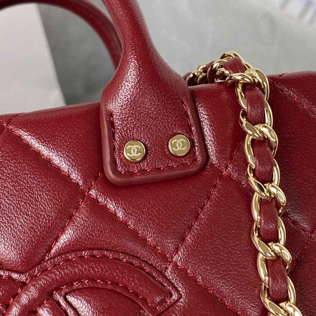 Chanel AS3344 Small Vanity Case Calfskin Red