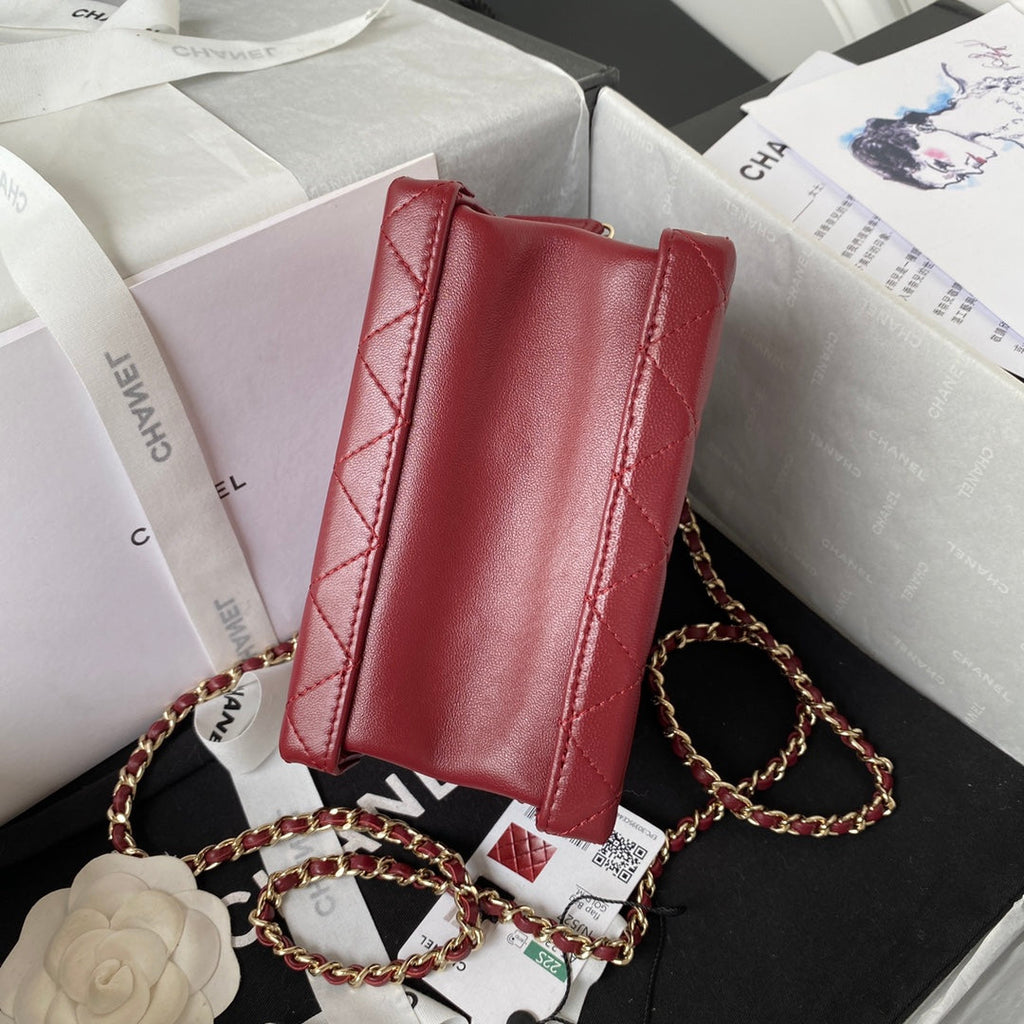 Chanel AS3344 Small Vanity Case Calfskin Red