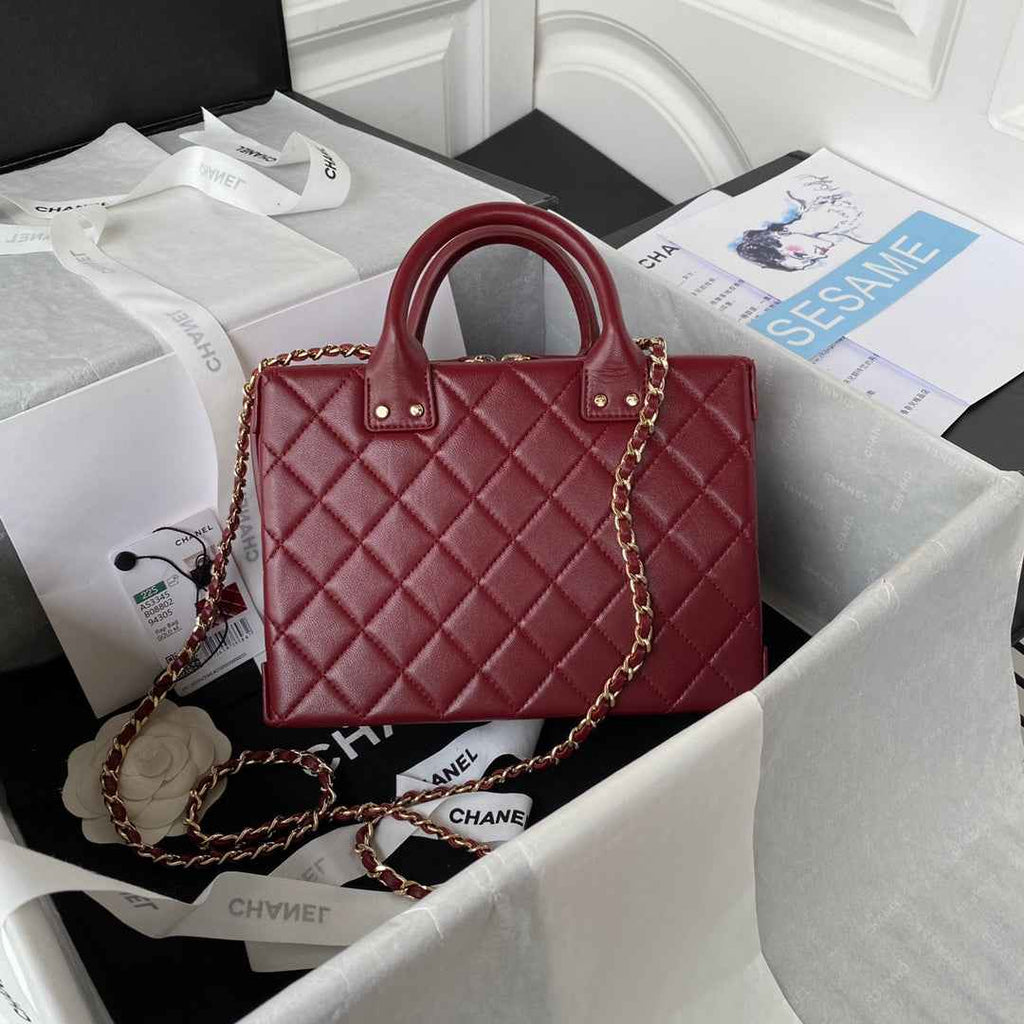 Chanel AS3345 Vanity Case Calfskin Red