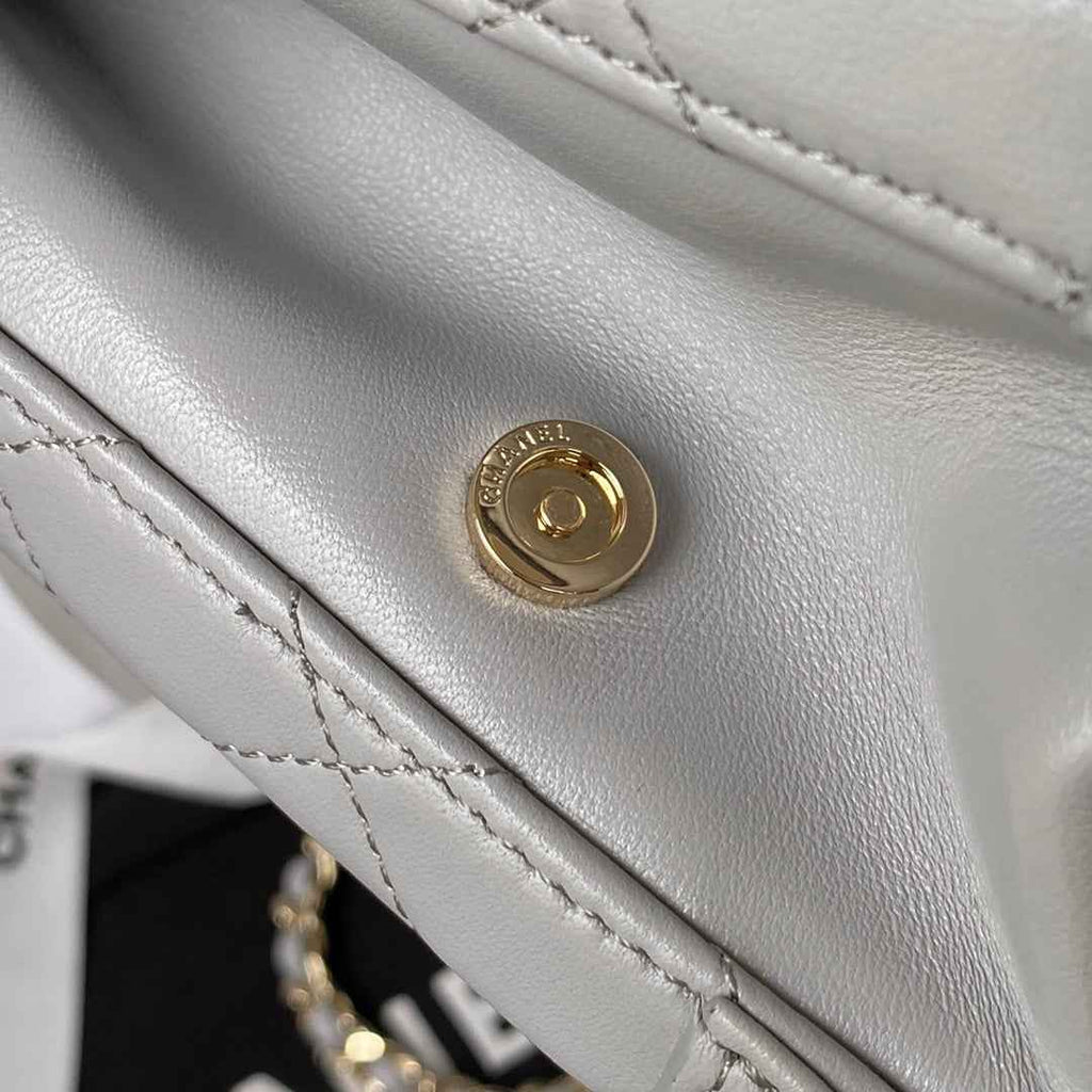 Chanel AS3345 Vanity Case Calfskin Gray
