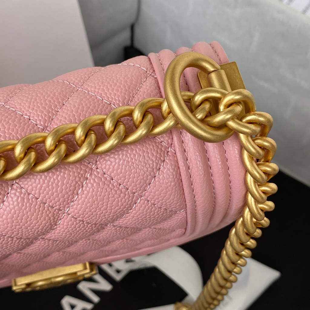 Chanel AS3350 Small BOY CHANEL Messenger Bag Calfskin Pink