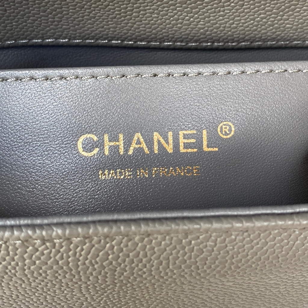 Chanel AS3350 Small BOY CHANEL Messenger Bag Calfskin Gray