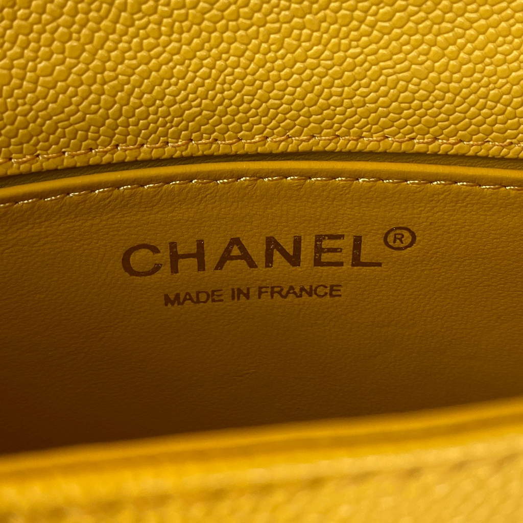 Chanel AS3350 Small BOY CHANEL Messenger Bag Calfskin Yellow